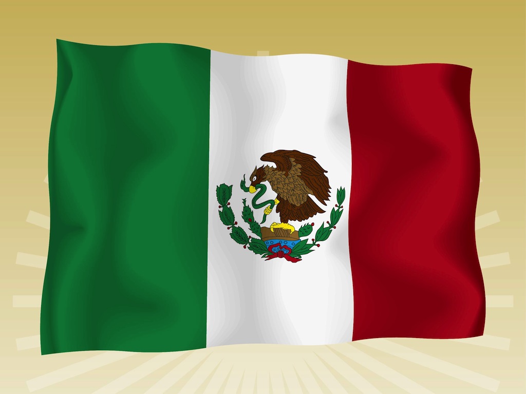 Mexican flag vector art graphics