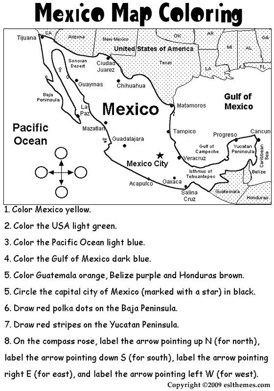 Mexico coloring activities geography worksheets elementary spanish mexico