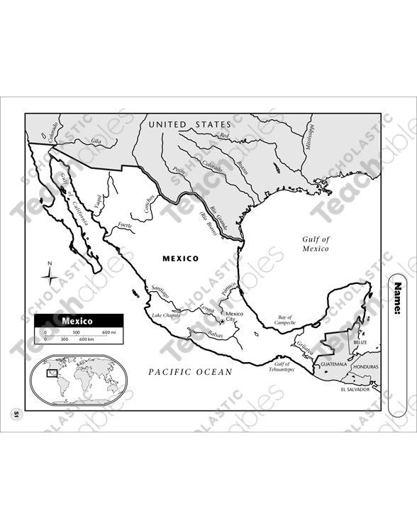 Mexico map printable maps