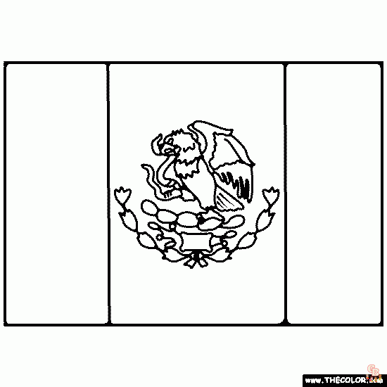 Mexico flag coloring pages free printable and easy designs