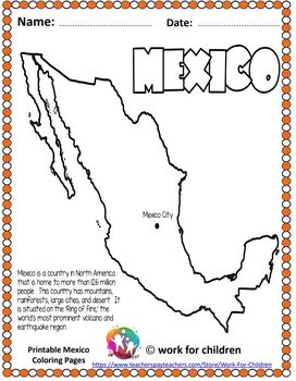 Printable mexico coloring pages â read color and learn by work for children