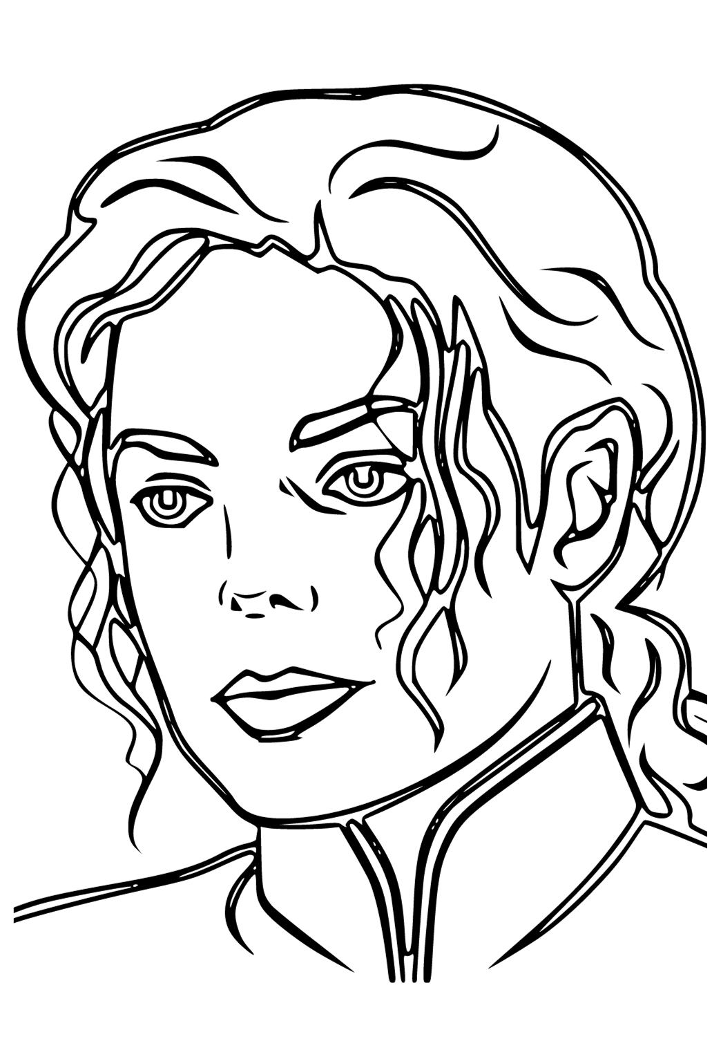 Free printable michael jackson face coloring page for adults and kids
