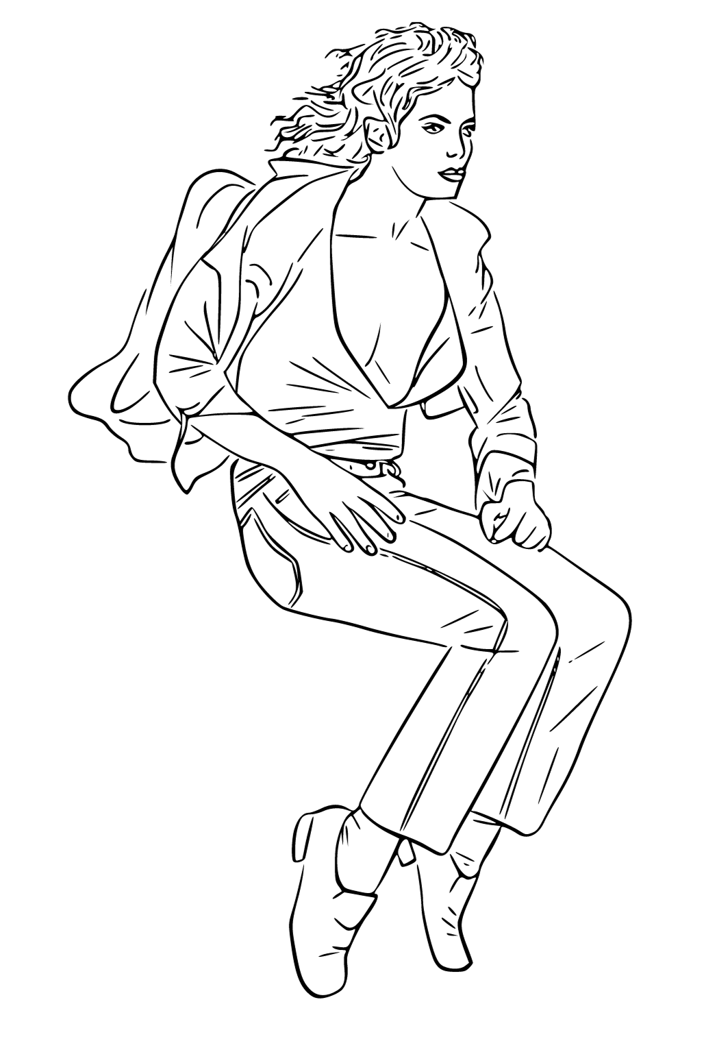 Free printable michael jackson dance coloring page for adults and kids