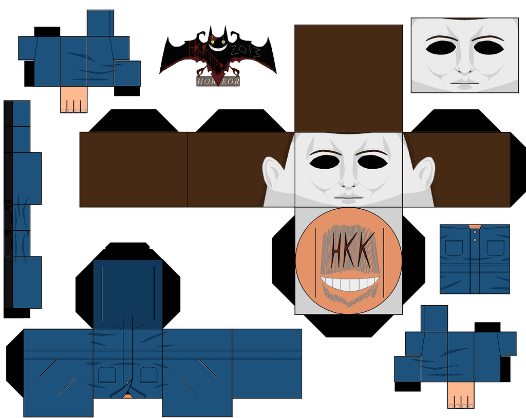 Michael myers from halloween paper toy free printable papercraft templates