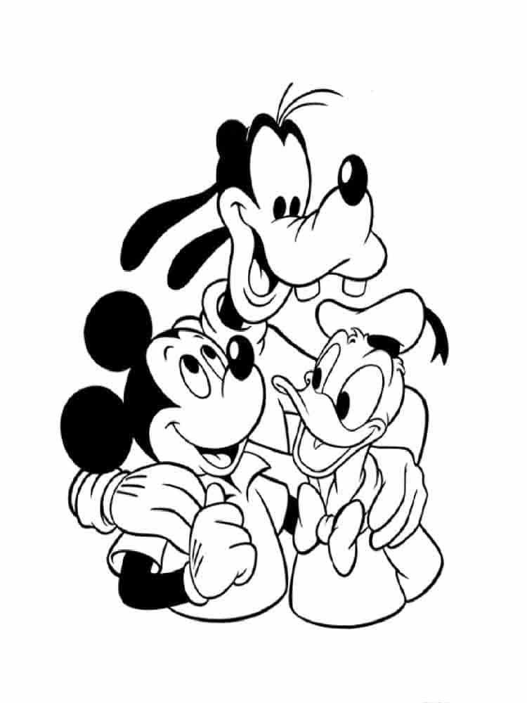 Mickey mouse with his friends coloring page