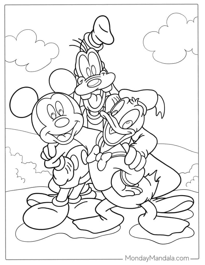 Mickey mouse coloring pages free pdf printables