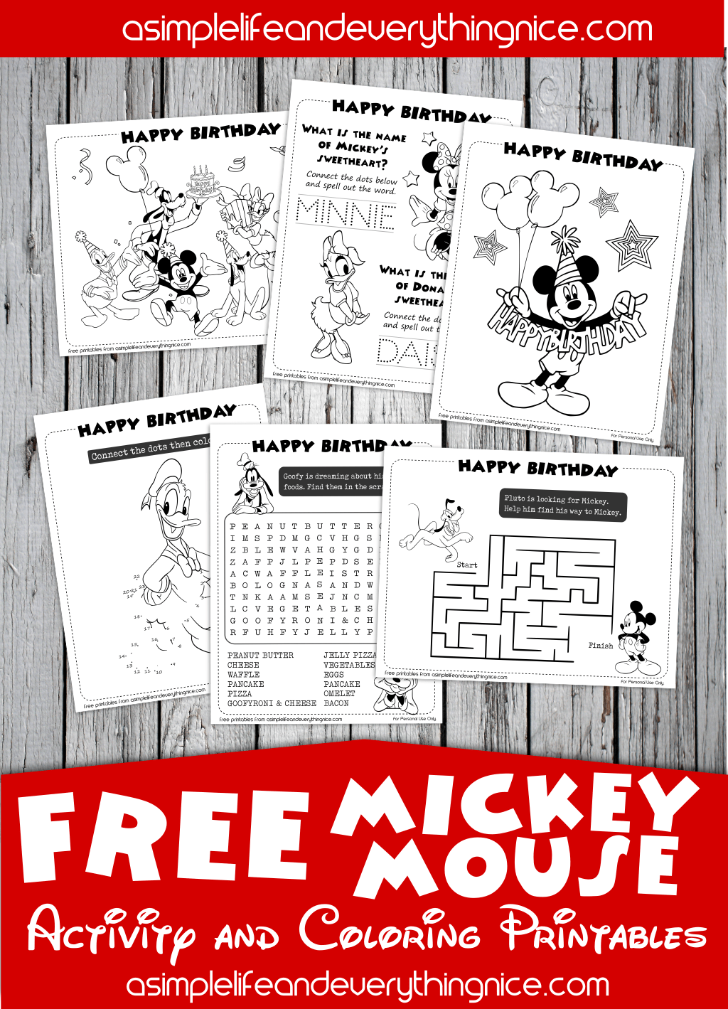 Free mickey mouse clubhouse birthday activity and coloring printables