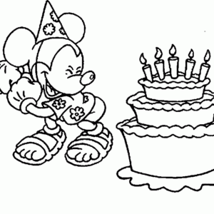 Mickey mouse birthday coloring pages printable for free download