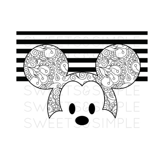 Mouse head coloring page adult coloring coloring sheet instant download printable