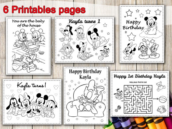 Baby mickey mouse coloring pages party favors minnie mouse birthday party favor minnie mouse coloring book activities