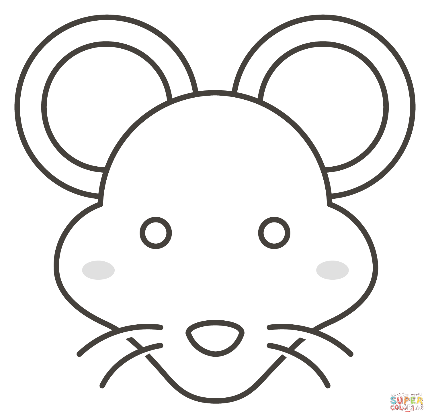 Mouse face coloring page free printable coloring pages