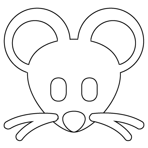 Mouse face emoji coloring page free printable coloring pages