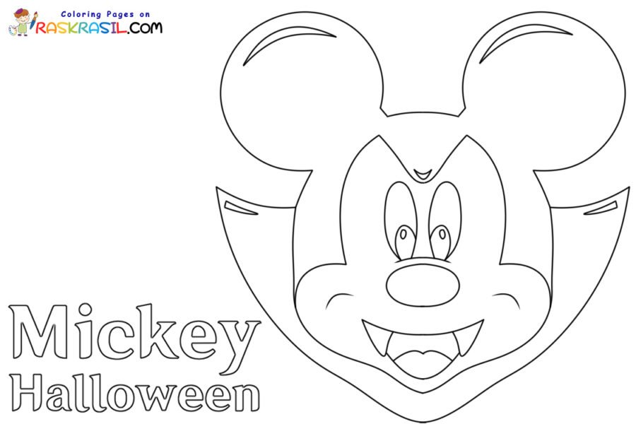 Mickey halloween coloring pages printable for free download