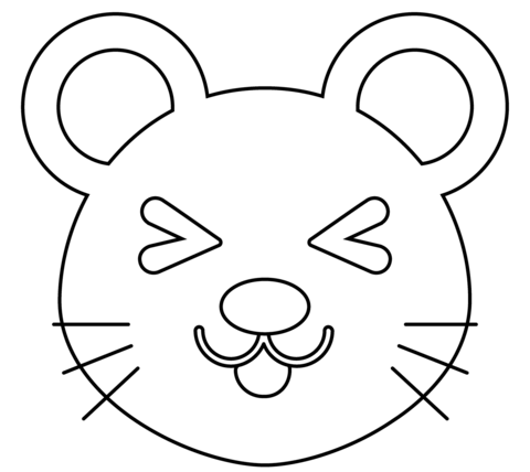 Mouse face emoji coloring page free printable coloring pages