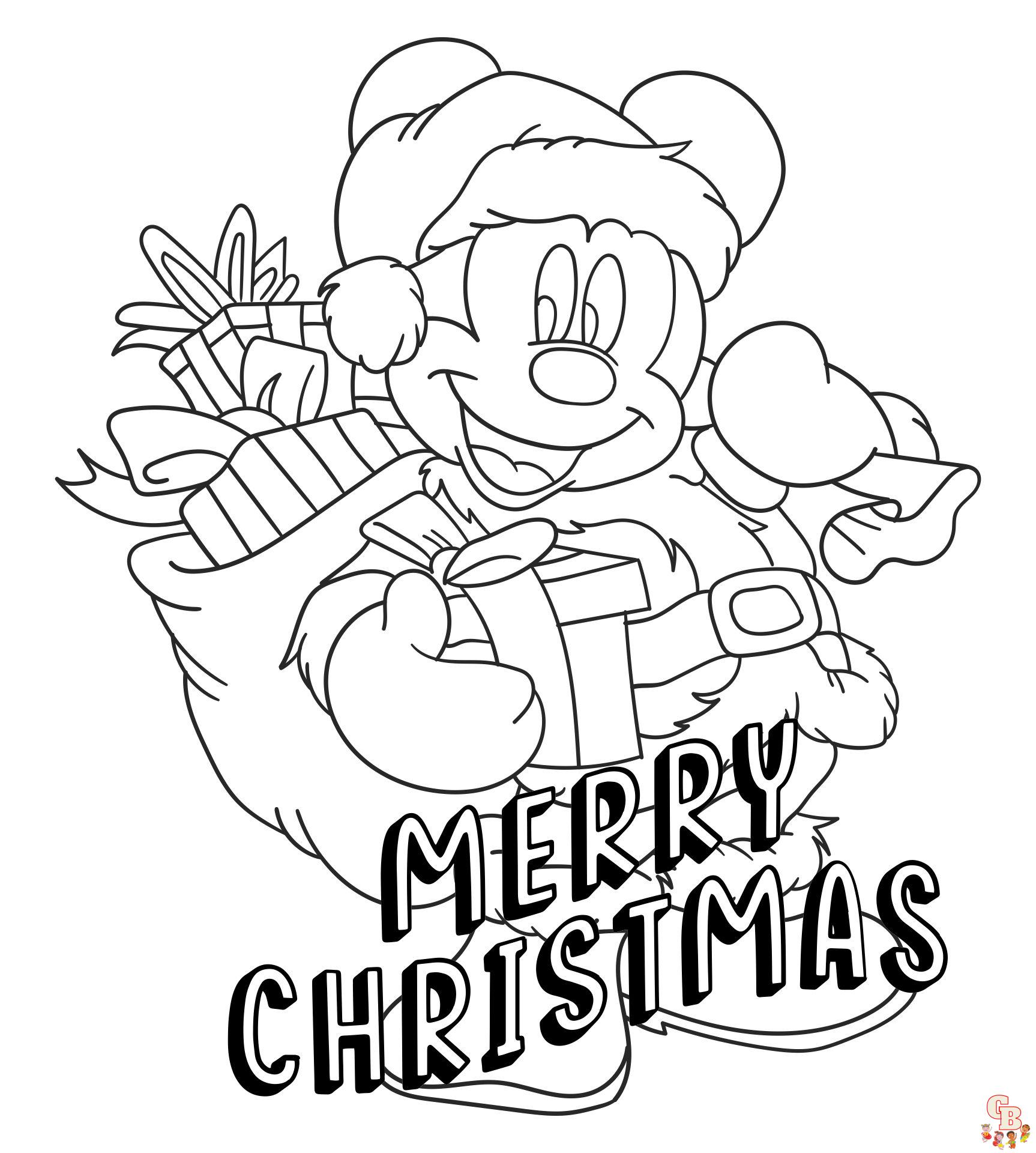 Disney christmas coloring pages free printable for kids