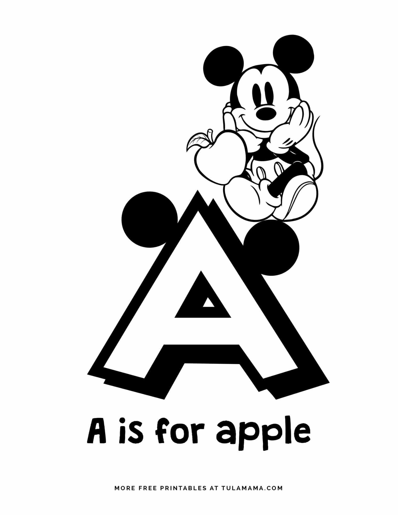 Free printable mickey mouse abc coloring pages mickey mouse abc disney alphabet abc coloring pages