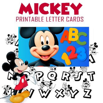 Printable mickey mouse abc coloring pages by tazinbooks tpt