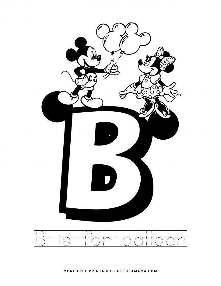 Free printable mickey mouse abc letter tracing for preschoolers