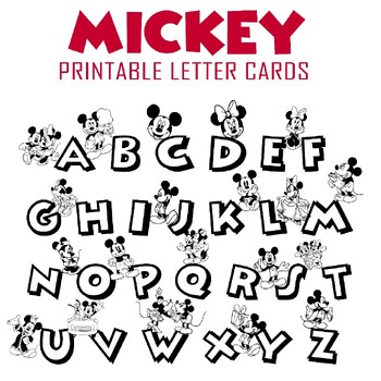 Printable mickey mouse abc coloring pages by tazinbooks tpt