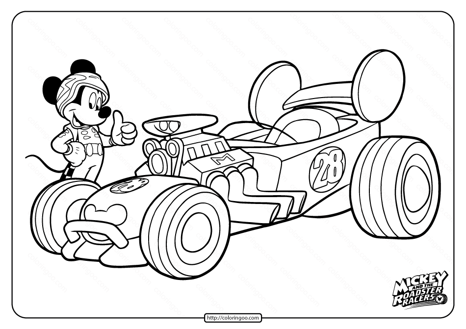 Disney mickey and the roadster racers coloring page high quality free printable coloring drawinâ disney coloring pages coloring pages halloween coloring pages