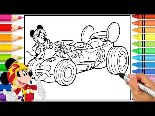 Ickey and the roadster racers coloring page color ickey and innie disney jr