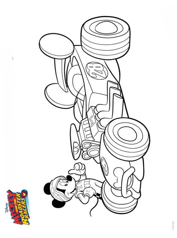 Kleurplaten en zo kleurplaten van mickey en de roadster racers