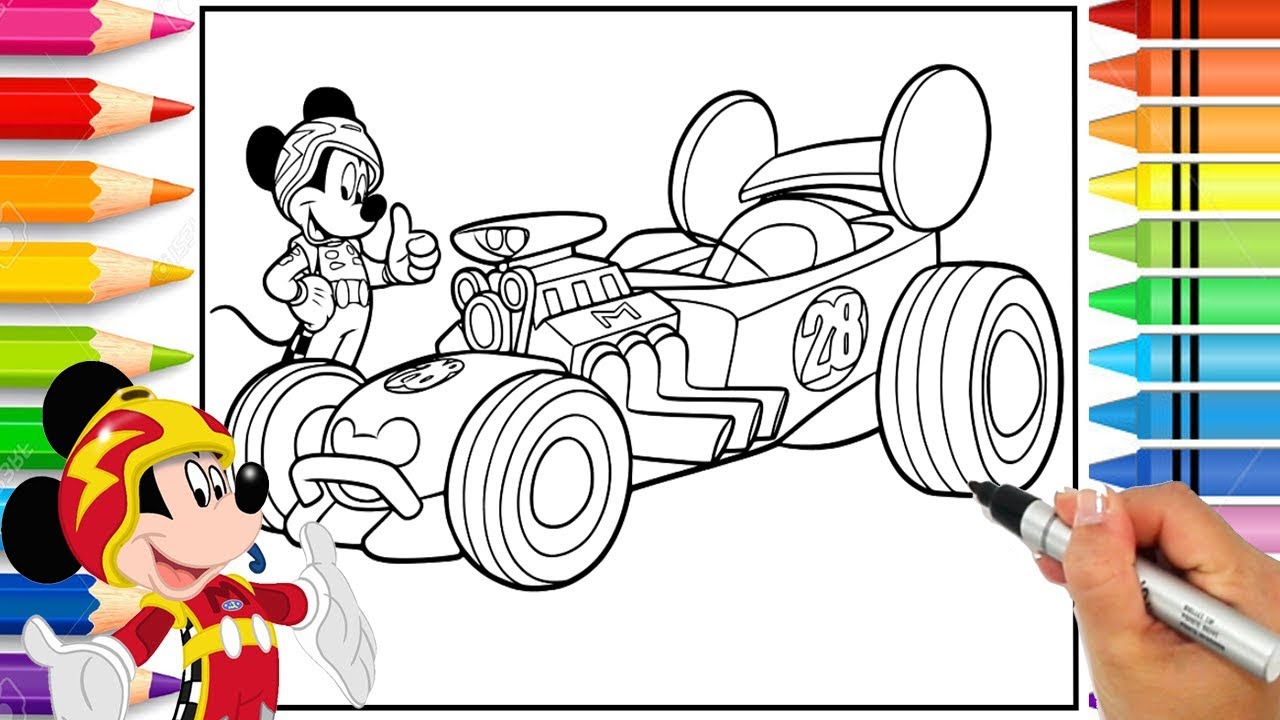 Ickey and the roadster racers coloring page color ickey and innie disney jr