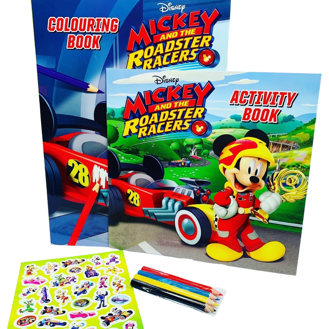 Disney juniors mickey and the roadster racers activity pack â red balloon books