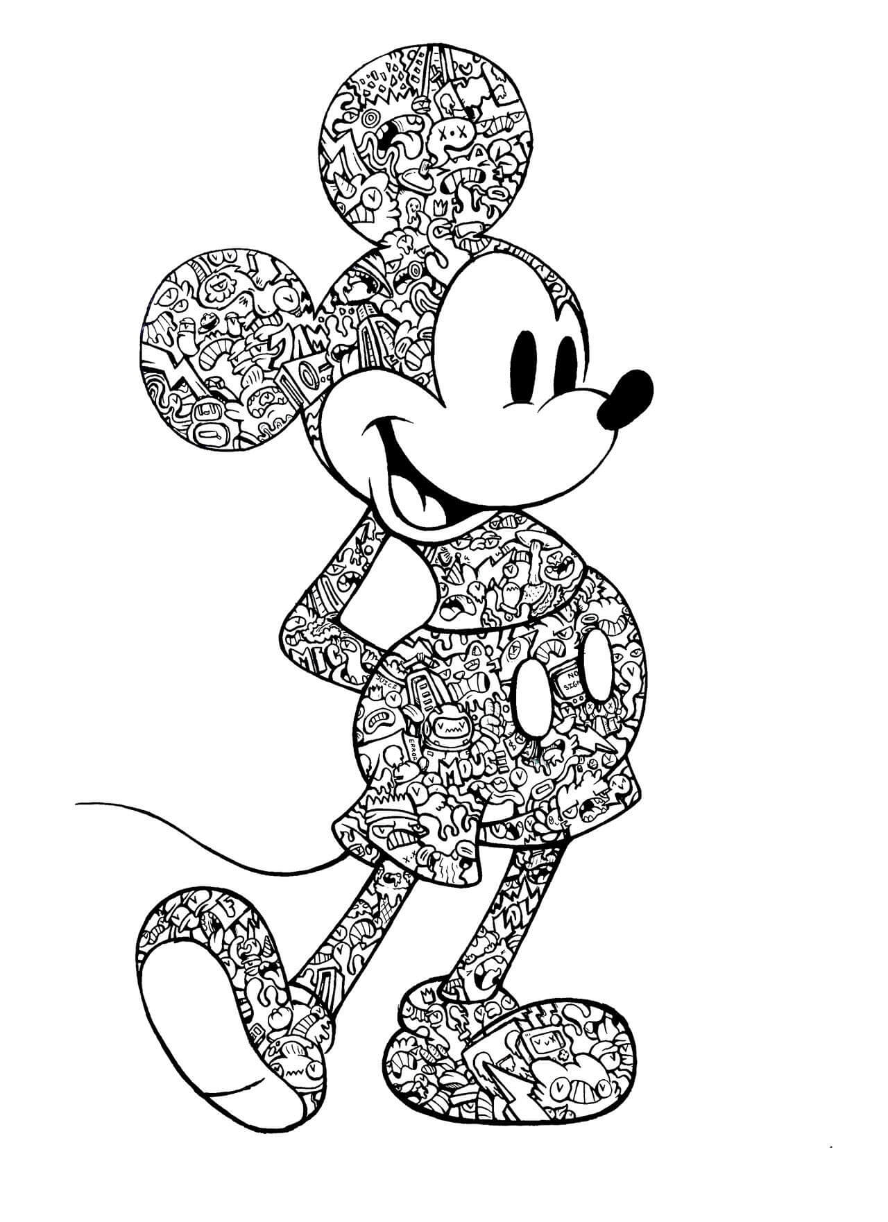 Mickey mouse mandala coloring page