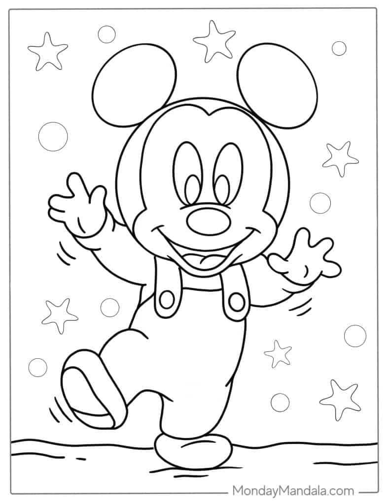 Mickey mouse coloring pages free pdf printables