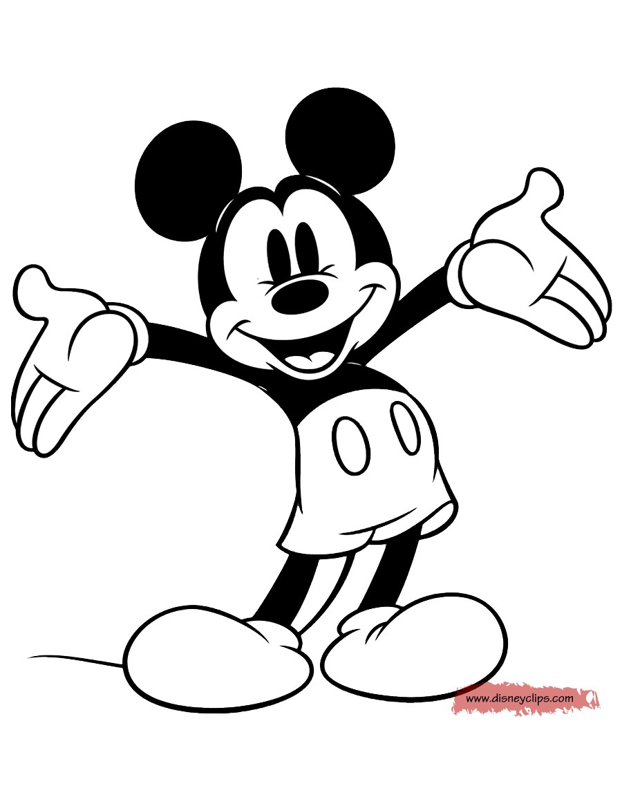 Classic mickey mouse coloring pages