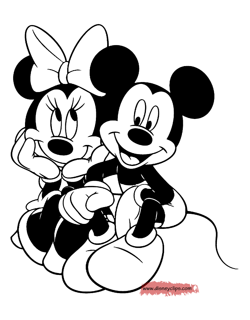 Mickey and minnie mouse coloring pages