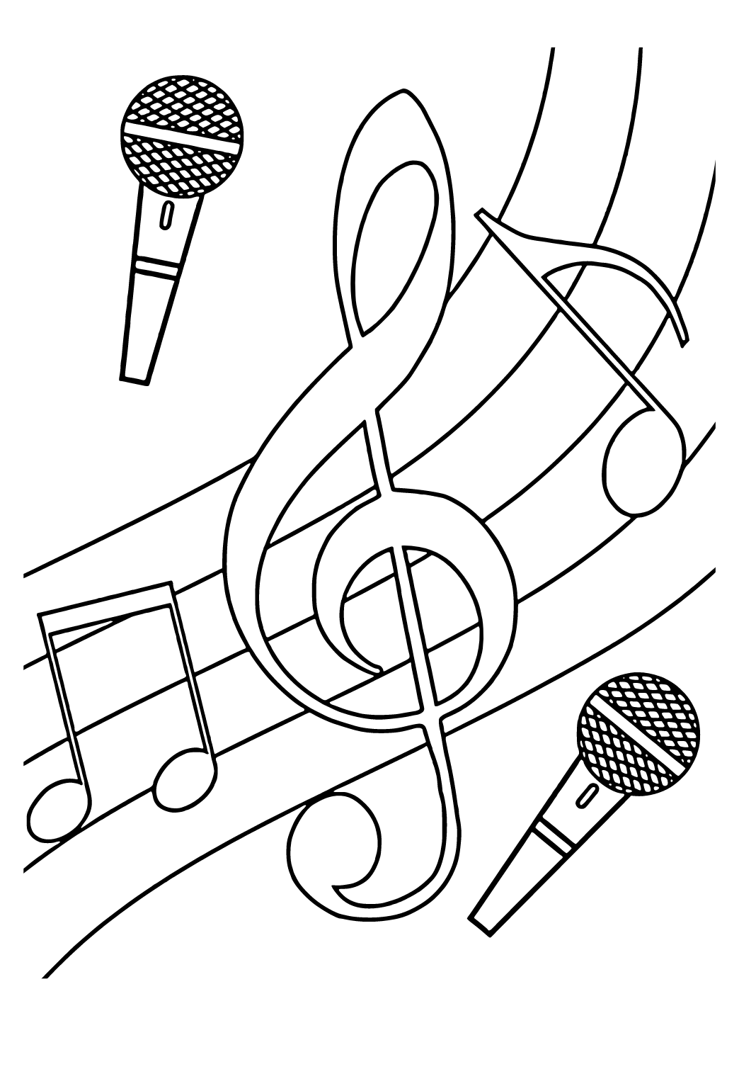 Free printable music microphone coloring page sheet and picture for adults and kids girls and boys