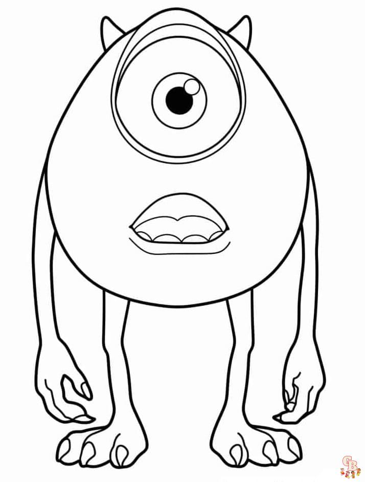 Printable mike wazowski coloring pages free for kids and adults