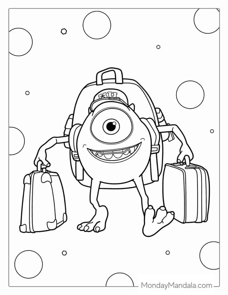 Monsters inc coloring pages free pdf printables