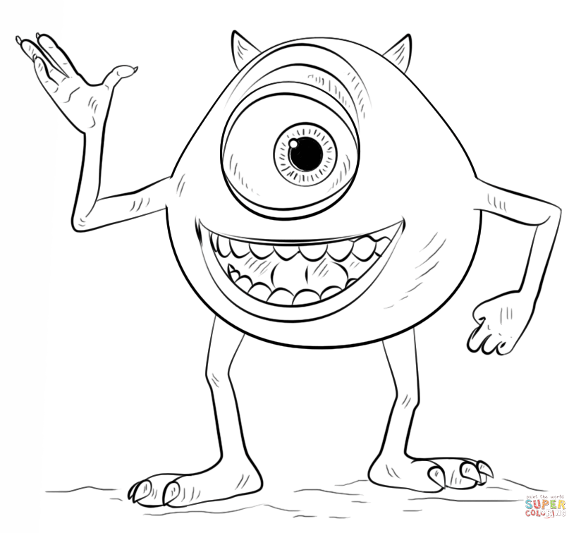 Mike wazowski coloring page free printable coloring pages