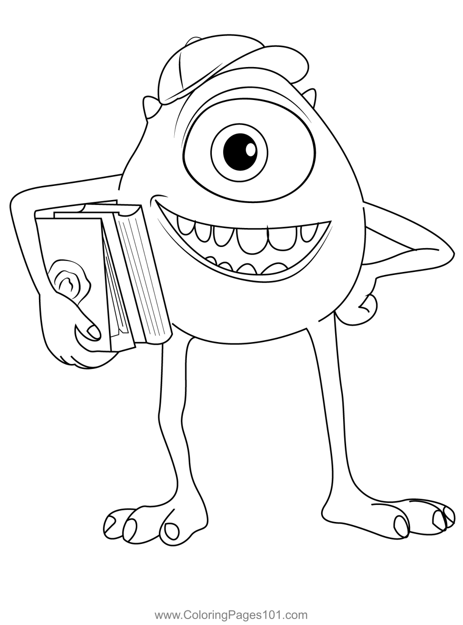 Mike wazowski coloring page for kids