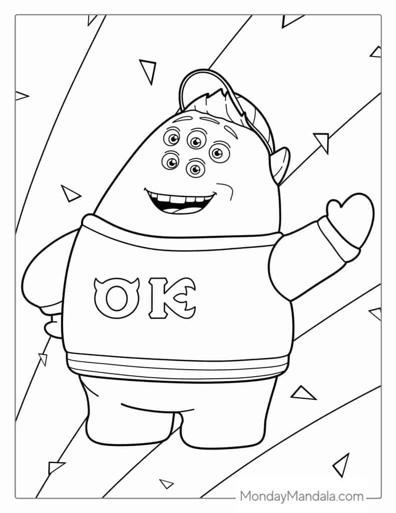 Monsters inc coloring pages free pdf printables