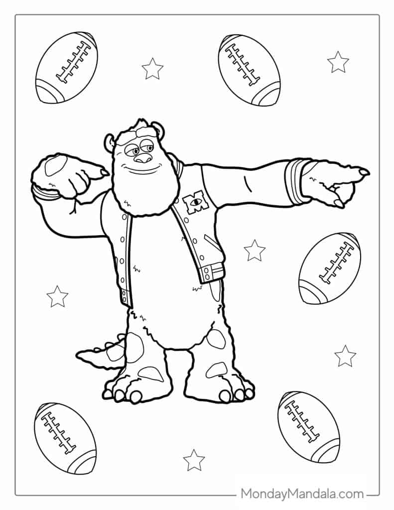 Monsters inc coloring pages free pdf printables