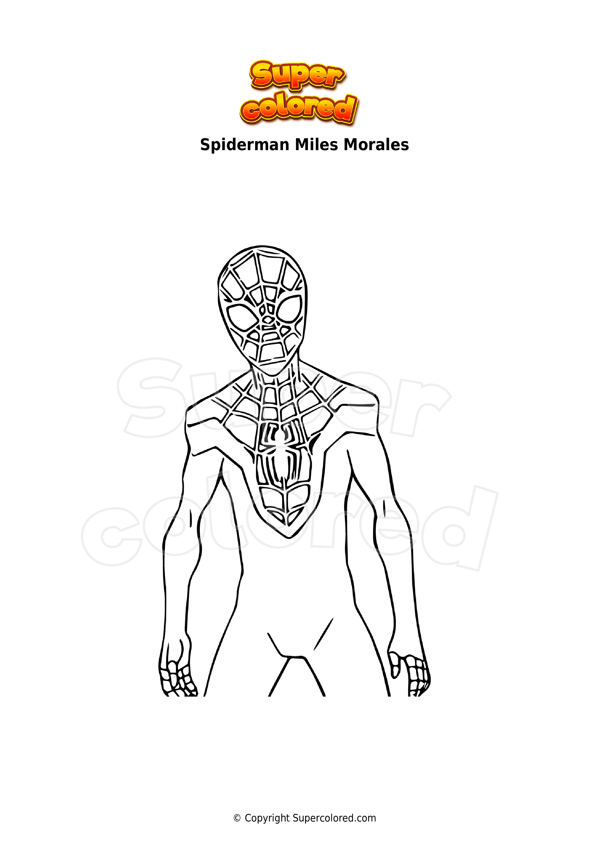 Coloring page spiderman miles morales