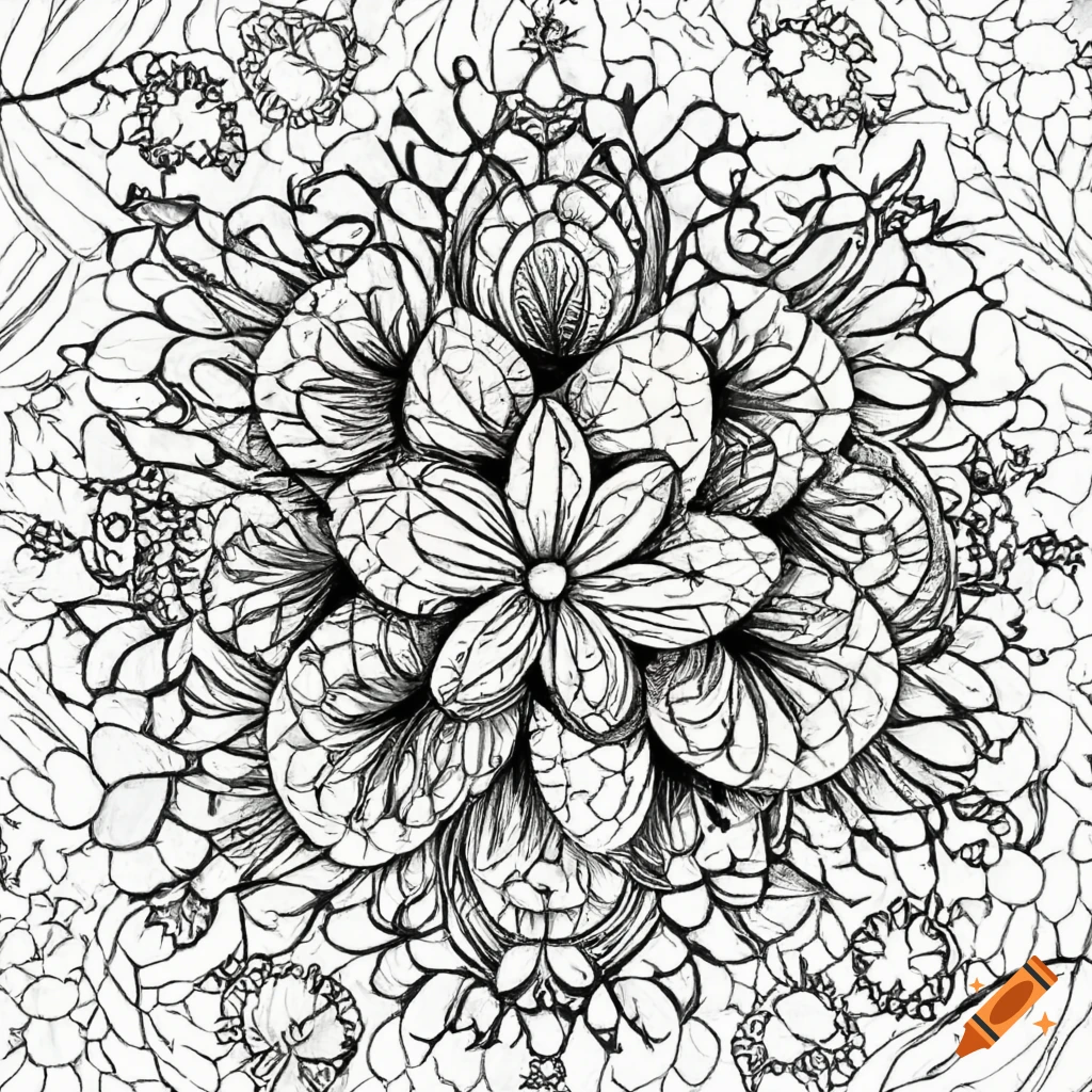 Mindfulness coloring pages of plants on