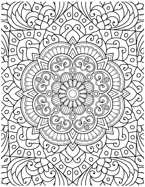 Premium vector hand drawn mandala coloring pages for adult coloring book floral hand drawn mandala coloring page