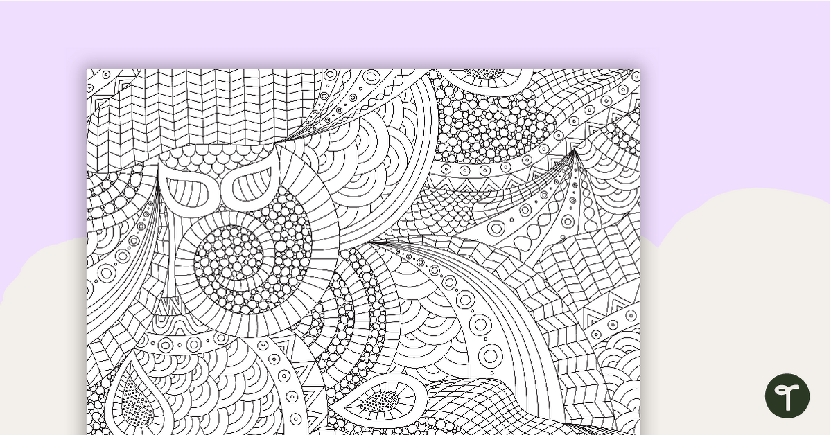 Mindfulness coloring sheet