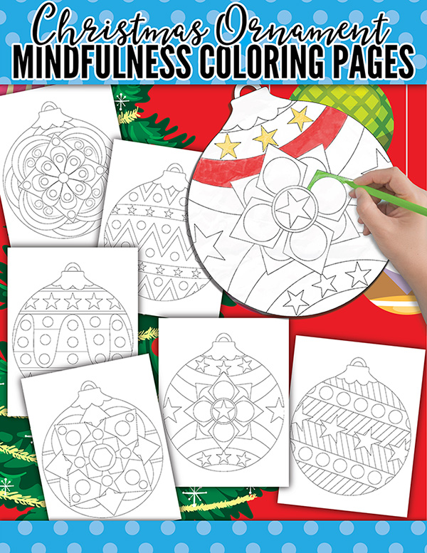 Christmas mindfulness coloring pages for kids