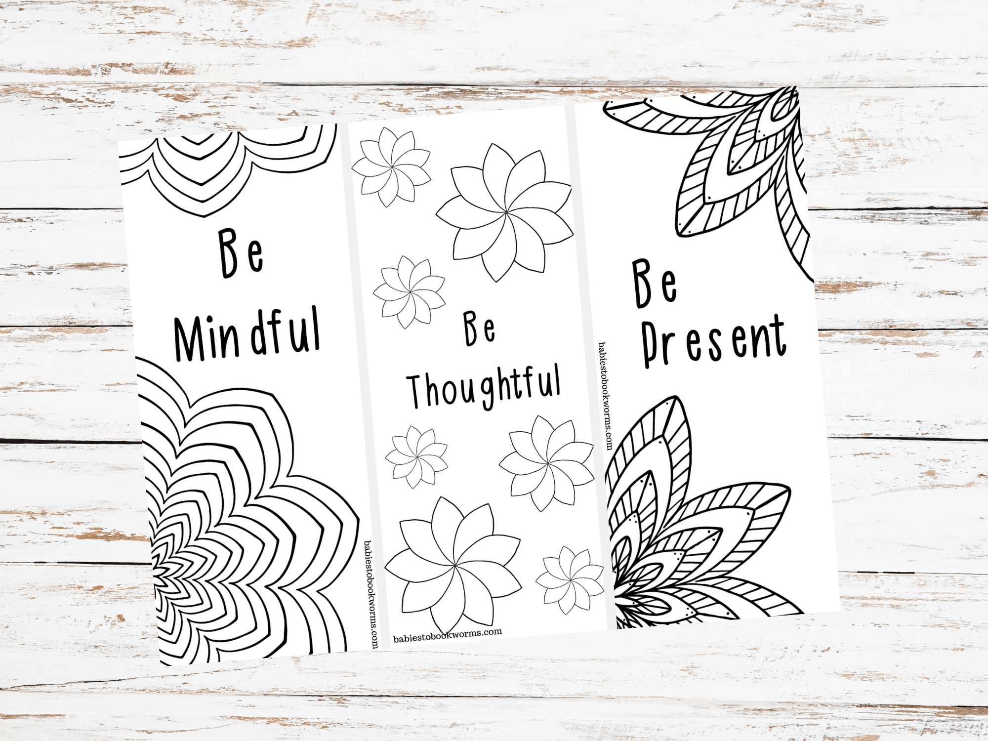 Mindfulness coloring page bookmarks