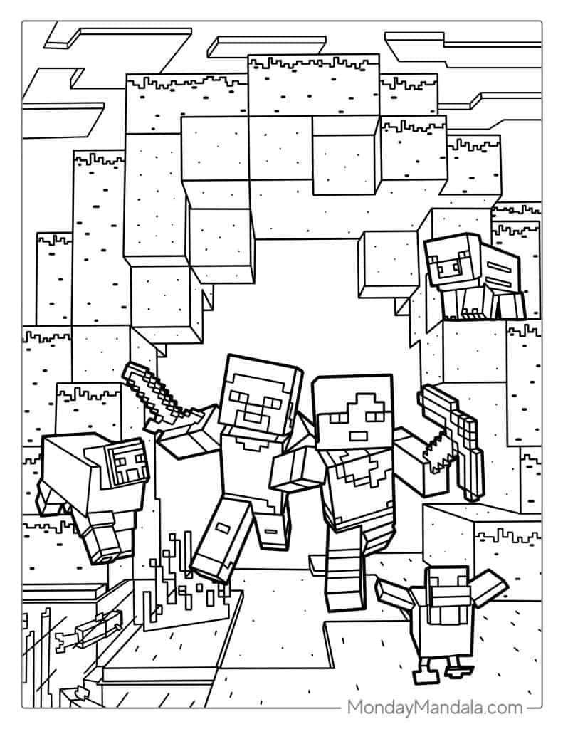 Minecraft coloring pages free pdf printables