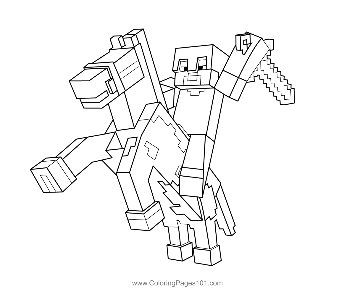 Block party minecraft coloring page for kids