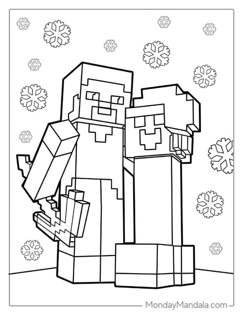 Minecraft coloring pages free pdf printables