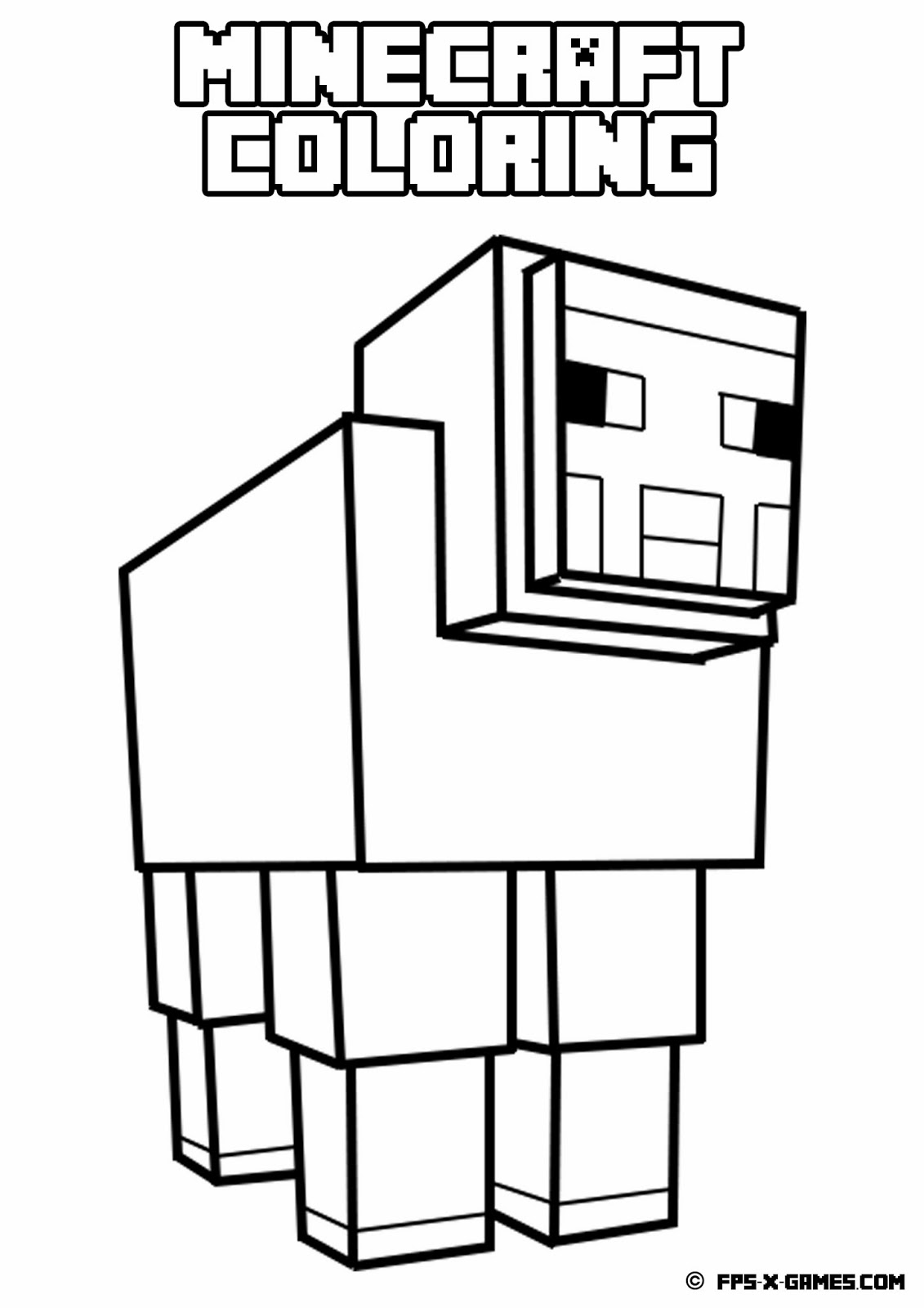 Minecraft animals coloring pages