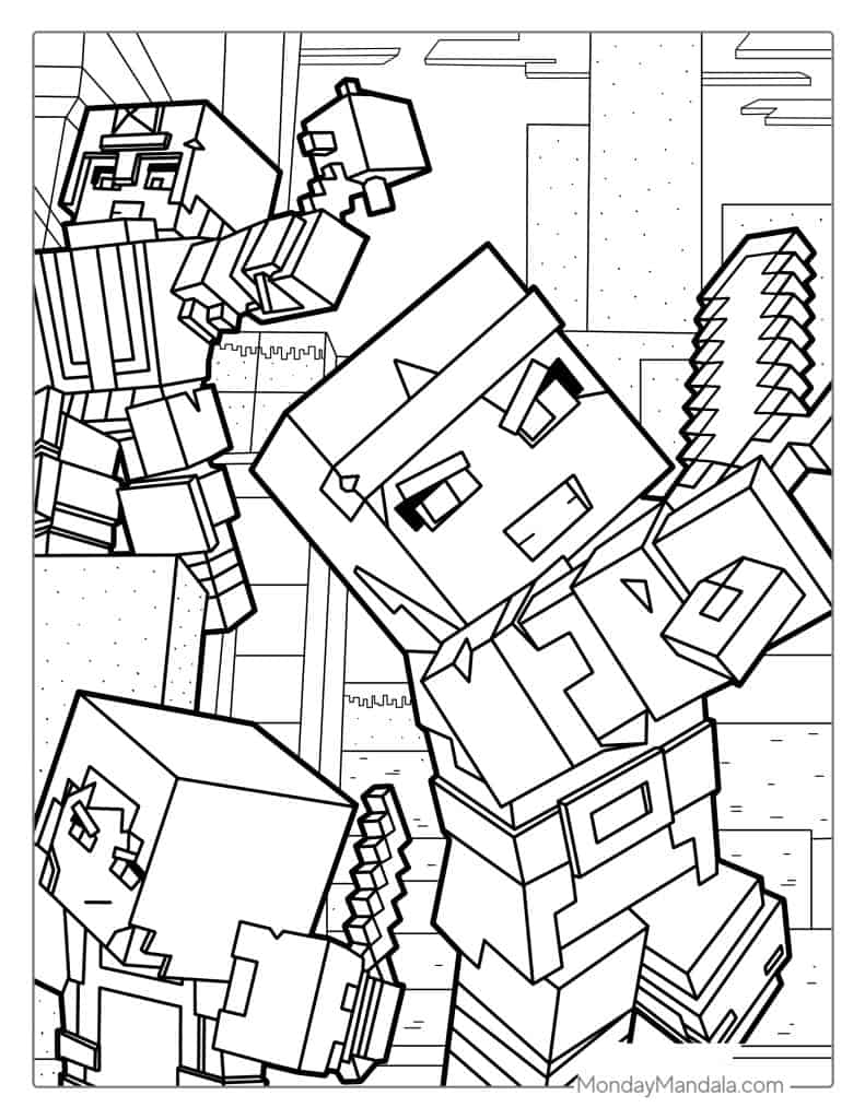 Minecraft coloring pages free pdf printables